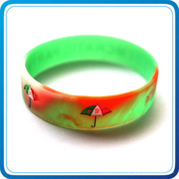 Pulseira de silicone colorido personalizado para atacado